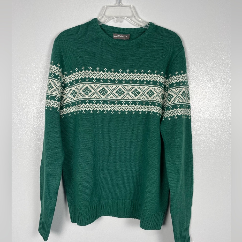 Samuel Windsor Green Wool Blend Sweater Size Medium